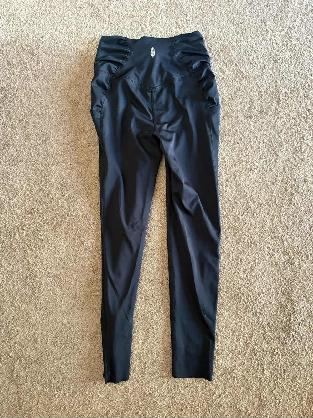 Free People High-Waist Black Leggings with Side Pockets
